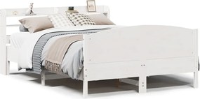 vidaXL Σκελετός Κρεβ. Χωρίς Στρώμα Λευκό 140x190 εκ Μασίφ Πεύκο