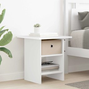 vidaXL Κομοδίνο Λευκό 41 x 40 x 45 εκ Επεξεργασμένο Ξύλο