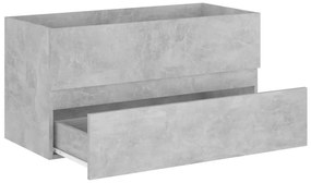 vidaXL Ντουλάπι Νιπτήρα Γκρι Σκυροδέματος 90x38,5x45εκ. από Επεξ. Ξύλο