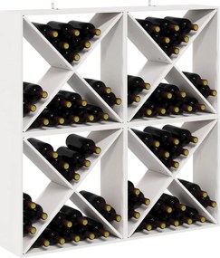 vidaXL Ράφι Κρασιού 4 pcs Λευκό 62 x 25 x 62 cm Στερεά ξυλεία πεύκου