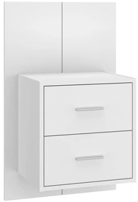 vidaXL Κεφαλάρι Κρεβατιού με Κομοδίνα Λευκό από Επεξεργασμένο Ξύλο