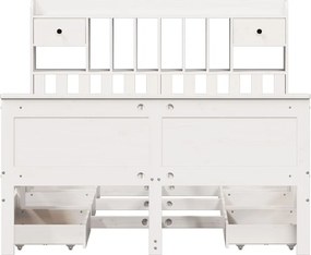 vidaXL Κρεβάτι Βιβλιοθήκη Χωρίς Στρώμα 140x200 εκ Μασίφ Ξύλο Πεύκο