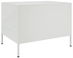 vidaXL Τραπεζάκι Σαλονιού Λευκό 68x50x50,5 εκ. από Ατσάλι