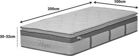 Στρώμα Utopia pakoworld pocket spring με ανώστρωμα 30-32cm 100x200εκ