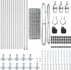 vidaXL Τεντώτο με στήριγμα Ασημί 0,4 x 25 μ Ατσάλι