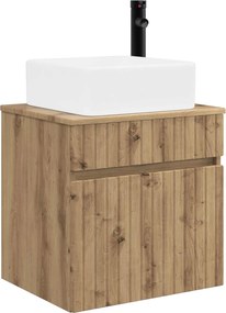 vidaXL Επιτοίχιος νιπτήρας βανίλιας Artisan Δρυς 49 x 41 x 63 εκ.