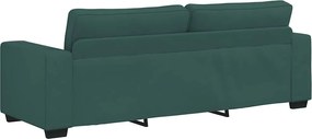 vidaXL Τριθέσιος Καναπές Σκούρο Πράσινο 220x77x82 εκ. Ύφασμα