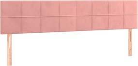 vidaXL Κρεβάτι Boxspring με Στρώμα Ροζ 180x200 εκ. Βελούδινο