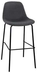 Stool with metallic frame and fabric in grey color 47x50x106cm