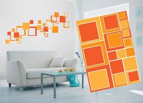 Διακοσμητικά αυτοκόλλητα τοίχου πορτοκαλί τετράγωνα - 50x70