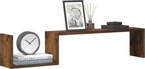 vidaXL Ράφια Τοίχου 2 τεμ. Καπνιστή Δρυς 100x15x20 εκ. Επεξεργ. Ξύλο