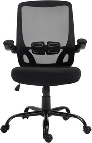 BF2930W Πολυθρόνα Γραφείου Ανακλινόμενα Μπράτσα, Μέταλλο Βάση, Mesh - Ύφασμα Μαύρο   1τμχ
