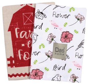 Ποτηρόπανα 0637 (Σετ 2τμχ) Multi Das Home 40x65cm 100% Cotton
