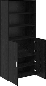 vidaXL Highboard Μαύρη Οξυά 80 x 42,5 x 185 εκ Επεξεργασμένο ξύλο