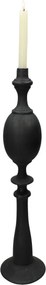 Κηροπήγιο ArteLibre Μαύρο Polyresin 13x13x44cm