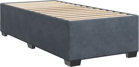 vidaXL Κρεβάτι Boxspring με Στρώμα Σκούρο Γκρι 100x200 εκ. Βελούδινο