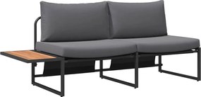 vidaXL Σέτ φαγητού για κήπο 3 pcs Ανθρακί Ατσάλι
