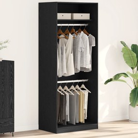 vidaXL Ντουλάπα Black Oak - 80 x 50 x 200 cm, Φτιαγμένη από επεξεργασμένο ξύλο