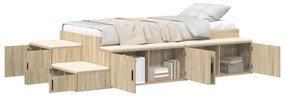 vidaXL Κρεβάτι αποθήκευσης Ξύλου Sonoma 90x200 cm