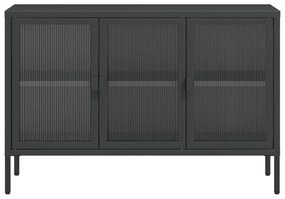 vidaXL Ντουλάπι Μαύρο 105 x 35 x 70 εκ. από Γυαλί και Ατσάλι