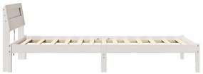 vidaXL Σκελετός Κρεβατιού Λευκό 90 x 200 cm Μασίφ ξύλο πεύκου