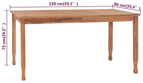 ΤΡΑΠΕΖΑΡΙΑ ΚΗΠΟΥ 150 X 90 X 75 ΕΚ. ΑΠΟ ΜΑΣΙΦ ΞΥΛΟ TEAK 315465