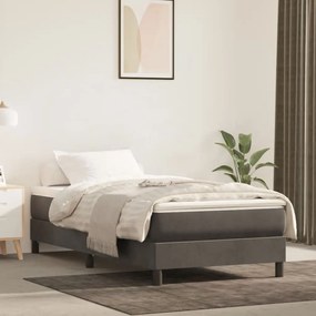 ΚΡΕΒΑΤΙ BOXSPRING ΜΕ ΣΤΡΩΜΑ ΣΚΟΥΡΟ ΓΚΡΙ 90X190 ΕΚ. ΒΕΛΟΥΔΙΝΟ 3144304