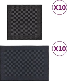 vidaXL Σετ Πετσετών 20 Τεμαχίων Μαύρο και Γκρι Βαμβακερές
