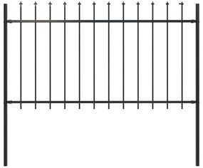 vidaXL Κάγκελα Περίφραξης με Λόγχες Μαύρα 1,7 x 1 μ. από Χάλυβα