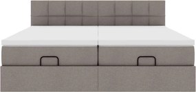 vidaXL Οθωμανικό κρεβάτι με στρώματα Taupe 160x200cm ύφασμα
