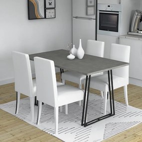 Τραπέζι Gable Megapap χρώμα γκρι σκυροδέματος 140x80x76εκ.