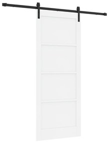 vidaXL Συρόμενη Πόρτα με Σετ Υλικών Λευκή 86x211 cm Συμπαγές Ξύλο Πεύκου