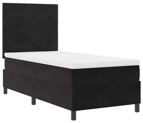 vidaXL Κρεβάτι με ελατήρια με στρώμα Μαύρο 80 x 200 cm Βελούδο