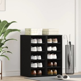 vidaXL Ντουλάπα Παπουτσιών 2 τεμ Μαύρη Δρυς 32x35x70 εκ Επεξεργασμένο Ξύλο