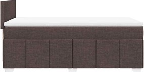 vidaXL Κρεβάτι Boxspring με Στρώμα Σκούρο Καφέ 90x200 εκ. Υφασμάτινο