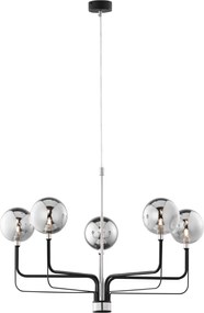 Κρεμαστό Πολύφωτο Eris Φ62cm Μαύρο με Νίκελ