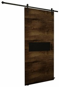 Συρόμενες πόρτες Dover 158, 37 kg, Σκούρα φλαμουριά, Μαύρο, Πλαστικοποιημένη μοριοσανίδα, Καφέ, Αλουμίνιο | Epipla1.gr