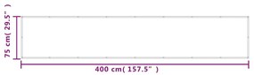 Διαχωριστικό Βεράντας Άμμου 75x400εκ 100% Πολ. Ύφασμα Oxford - Κίτρινο