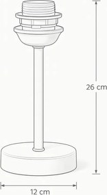 Stewehome Μοντέρνα βάση λάμπας από μέταλλο (Ύψος: 26 cm | Χώρα προέλευσης: TR)