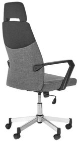 Καρέκλα γραφείου Houston 479, Γκρι, Μαύρο, 113x58x59cm, 14 kg, Με ρόδες, Με μπράτσα, Μηχανισμός καρέκλας: Κλίση | Epipla1.gr