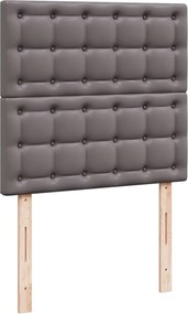 vidaXL Κρεβάτι Boxspring με Στρώμα Γκρι 80 x 200 εκ. Συνθετικό Δέρμα
