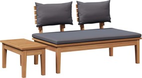 vidaXL Σετ Παγκάκι και Τραπέζι Κήπου 2 pcs Γκρι και Καφέ
