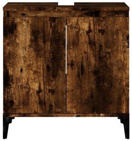 vidaXL Ντουλάπι Νιπτήρα Καπνιστή Δρυς 58x33x60 εκ. Επεξεργ. Ξύλο