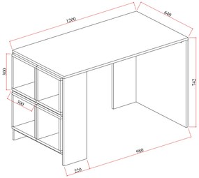 ΓΡΑΦΕΙΟ ΜΕΛΑΜΙΝΗΣ ΜΕ ΑΠΟΣΠΩΜΕΝΑ ΡΑΦΙΑ KAIRO HM9120.01 ΚΑΡΥΔΙ ΓΚΡΙ 120x64x74,2Υ εκ. - 0533193