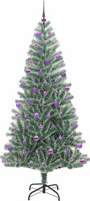 vidaXL Τεχνητό Δέντρο Χριστουγέννων με Χιόνι και Φώτα LED 210 cm