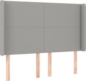 vidaXL Κρεβάτι Boxspring με Στρώμα &amp; LED Αν.Γκρι 140x190εκ. Υφασμάτινο