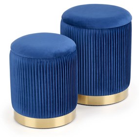 MONTY set of two stools: color: dark blue DIOMMI V-CH-MONTY-PUFA-GRANATOWY