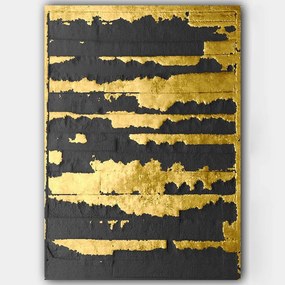 Πίνακας Καμβάς 441HPE1558 70x100cm Black-Gold Wallity Κάθετοι Ξύλο, Καμβάς