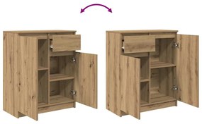 Συρταριέρα με Συρτάρια Τεχνίτης Δρυς 71x35x84 εκ. Επεξ. Ξύλο - Καφέ