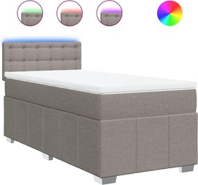 vidaXL Κρεβάτι Boxspring με Στρώμα Taupe 80x200 εκ. Υφασμάτινο